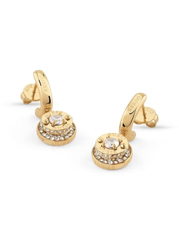 Guess Damen-Ohrringe Coin Pave Anhänger Goldfarben