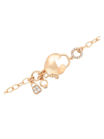 faina Women Chain Link Bracelet With Charms in Rose Gold