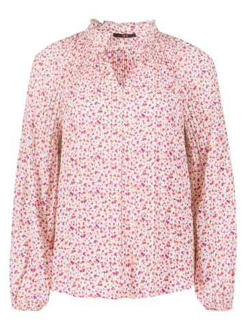 Zero  Plissee Bluse mit Blumen in CreamPurple