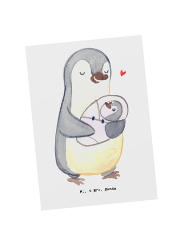 Mr. & Mrs. Panda Postkarte Krippenerzieher Herz ohne Spruch in Weiß