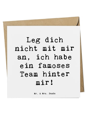 Mr. & Mrs. Panda Grußkarte Spruch Im Team zuMenschmenarbeiten mit S... in Weiß