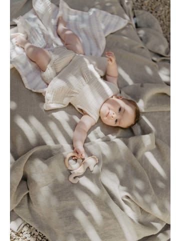 leevje Baby Rassel mit Holzring 'seahorse' in rosa