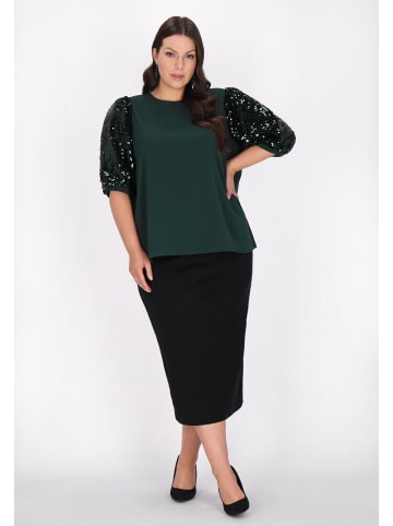 faina Women Plus Size Blouse in Black Green