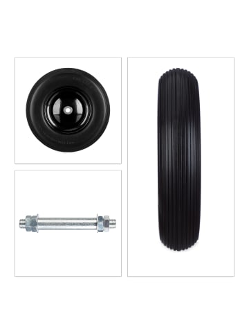 relaxdays 2x Schubkarrenrad "4.80 4.00-8" in Schwarz