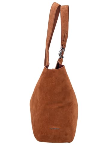 COCCINELLE Einkaufstasche C-Easy Suede in Cognac/Cognac