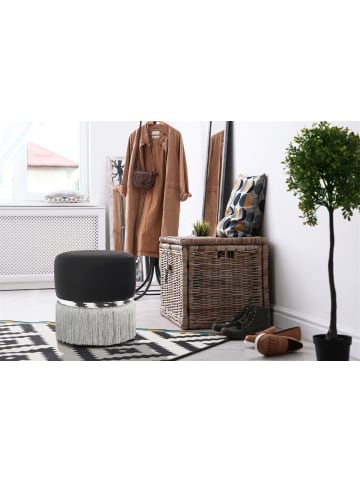 Kayoom Hocker Rebecca in schwarz - grau - silber