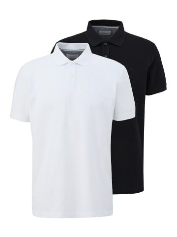 S. Oliver Poloshirt Basic in Weiß / schwarz