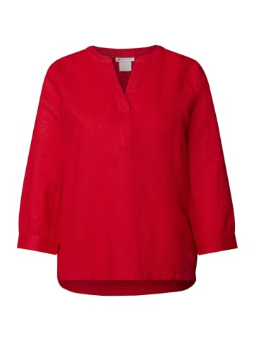 Street One Leinenmix-Bluse in Unifarbe in Rot