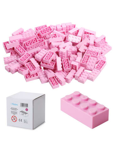 Katara 120 Bausteine Steine 4x2 Kompatibel LEGO®, Sluban, Papimax, Q-Bricks & mehr in pink