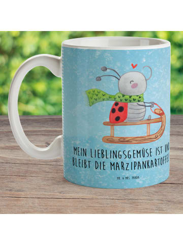 Mr. & Mrs. Panda Haferl Smörle Rodeln mit Spruch in Eisblau