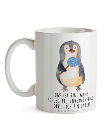 Mr. & Mrs. Panda Trinkbecher Pinguin Lolli mit Spruch in Weiß
