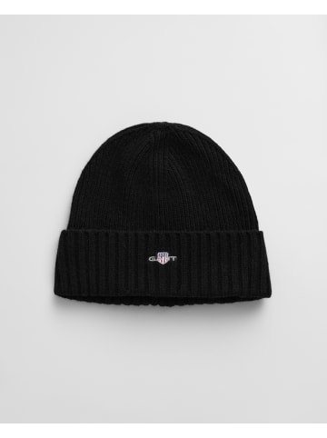 Gant UNISEX. SHIELD WOOL BEANIE in Black