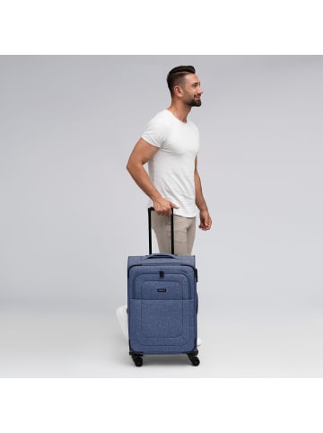 Redolz Essentials 12 MEDIUM 4-Rollen Trolley 67 cm mit Dehnfalte blue