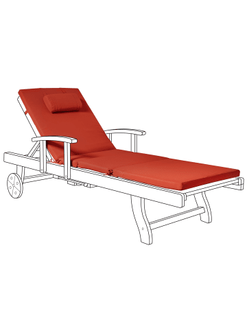 Beliani Auflagen TOSCANA/JAVA/AMANTEA PREMIUM in Rot - (W) 58 x (H) 5 x (L) 189 cm