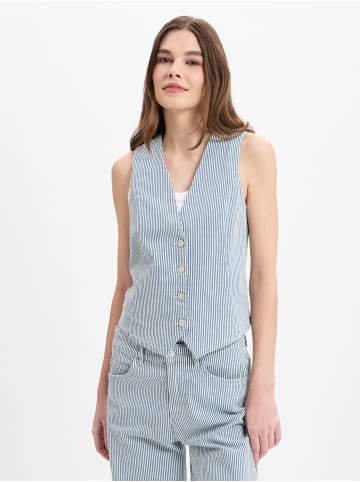 comma Weste in blau weiß - 0001