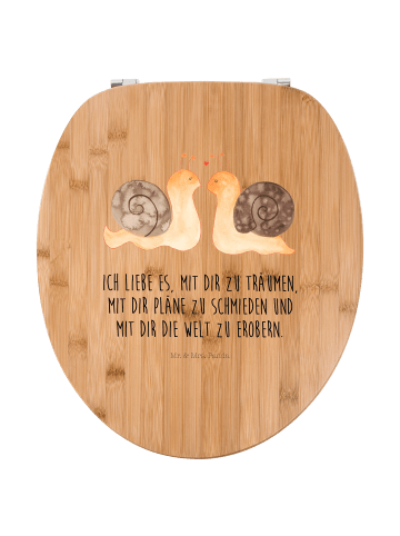Mr. & Mrs. Panda WC Sitz Schnecken Liebe mit Spruch in Braun
