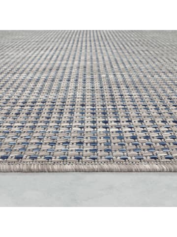 KADIMA DESIGN Outdoor Teppich Natur Balkon, Terrasse in Blau