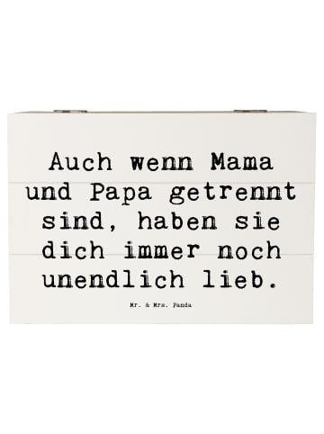 Mr. & Mrs. Panda Holzkiste Spruch Trennung von den Eltern mit Sp... in Weiß