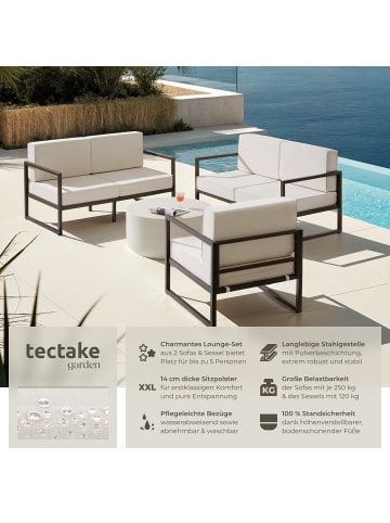 tectake Garten-Loungeset Comosa höhenverstellbare Füße, braun/beige