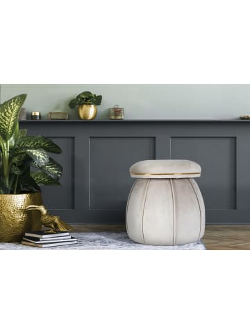 Kayoom Hocker Corin in taupe - gold