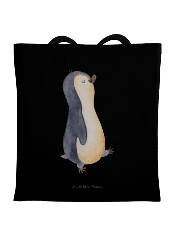 Mr. & Mrs. Panda Shopper Bag Pinguin mHerzieren ohne Spruch in Schwarz