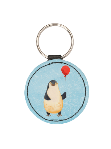 Mr. & Mrs. Panda Rund Schlüsselanhänger Pinguin Luftballon ohne ... in Eisblau
