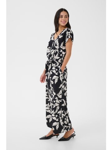 Kaffe Overall KAmira Loose fit in Black/Chalk Large Leaf