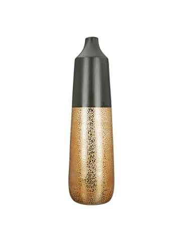 GILDE Flaschenvase Tomar goldfarben, schwarz - (H) 49cm