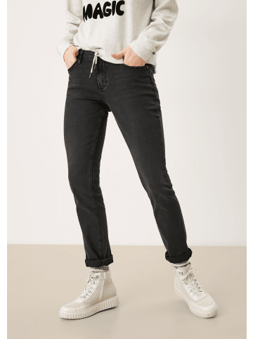 QS Denim Hose lang in Schwarz-grau