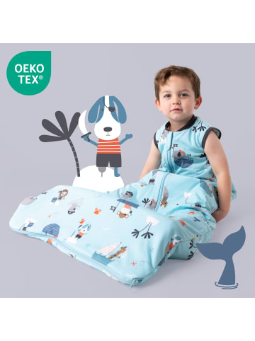Schlummersack Babyschlafsack, 1.0 TOG in Hellblau-Rot