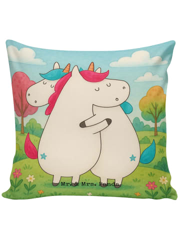 Mr. & Mrs. Panda Dekokissen Einhörner Umarmen Design ohne Spruch in Weiß