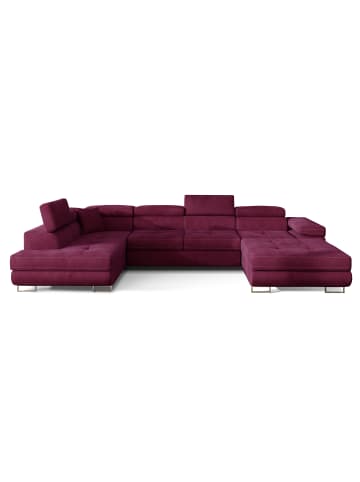 MF Design Rodri Recamiere Links in Weinrot -  (L) 202 x (B) 345 x (H) 90 cm
