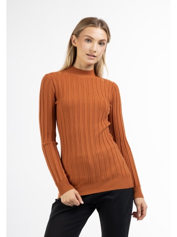 DreiMaster Klassik Strick Pullover Turtleneck in Rostbraun