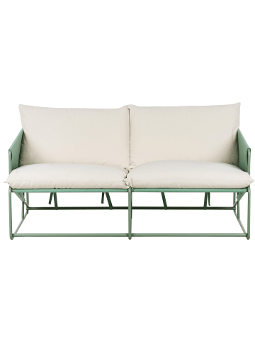 Beliani Gartensofa PONTE in Grün/Beige - (W) 178 x (H) 88 x (L) 94 cm