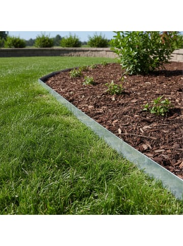 relaxdays 15 x Rasenkante in Silber - (B)100 x (H)15 cm