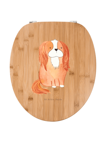 Mr. & Mrs. Panda Motiv WC Sitz Hund Cavalier King Charles Spanie... in Braun