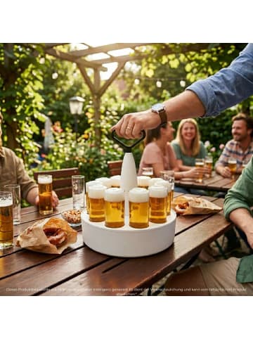 LUXENTU 12er Set Kölschkranz-Set mit Gläsern Stange 0,2 l in transparent