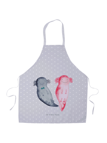 Mr. & Mrs. Panda Schürze Axolotl Freundin ohne Spruch in Grau Pastell