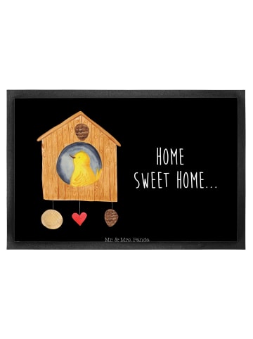 Mr. & Mrs. Panda Schmutzfangmatte Vogelhaus Home mit Spruch in Schwarz