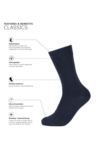s.Oliver Baumwolle Unisex-Socken 4 Paar in marine