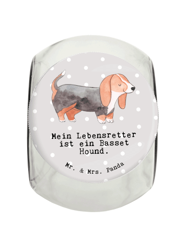 Mr. & Mrs. Panda Dose Basset Hound Lebensretter mit Spruch in Grau Pastell
