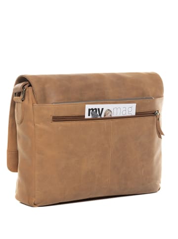 SID & VAIN Leder-Messenger Laptoptasche Leder Businesstasche Unisex SPENCER in braun