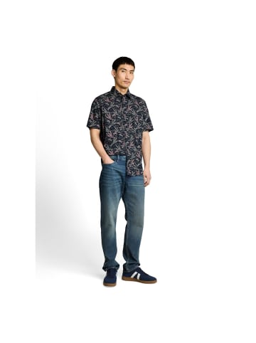 Tom Tailor Halbarmhemd in navy green palm design