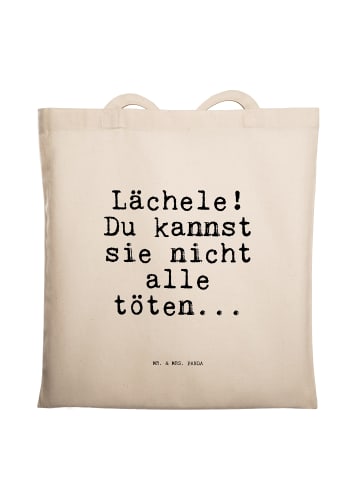 Mr. & Mrs. Panda Jutebeutel Lächele! Du kannst sie... mit Spruch in Creme