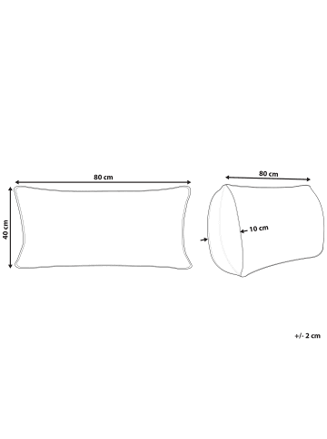 Beliani Kissen VIHREN in Weiß - (W) 80 x (H) 8 x (L) 40 cm