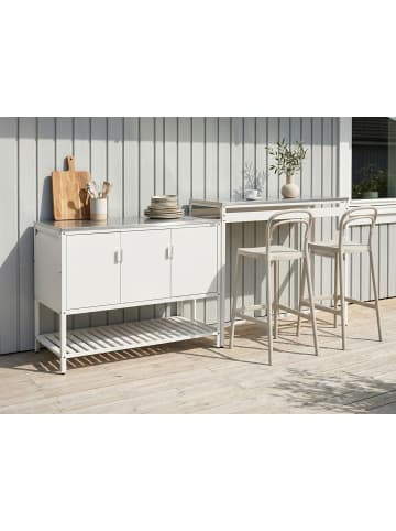 Beliani Gartenküche MAENZA in Weiß/Schwarz - (W) 240 x (H) 93 x (L) 60 cm