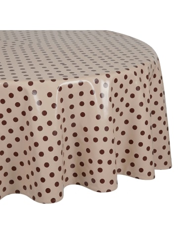 Butlers Wachstischdecke WATERPROOF Punkte in Pink, Braun