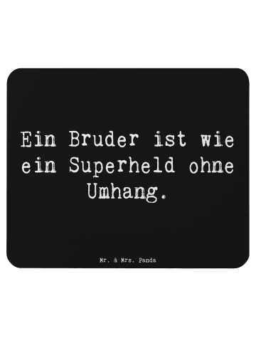 Mr. & Mrs. Panda Mauspad Spruch Bruder Superheld mit Spruch in Schwarz