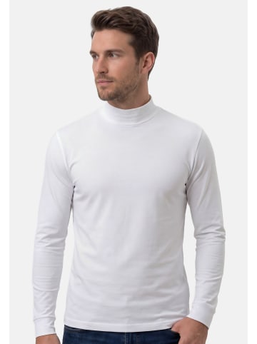 Ragman Langarmshirt Basic in Weiß / schwarz / dunkelgrau