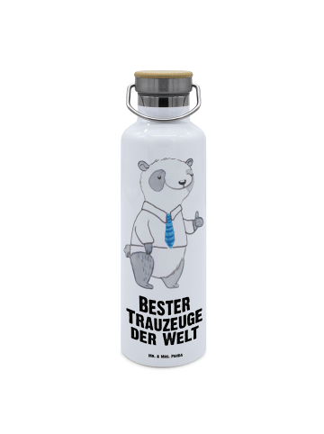 Mr. & Mrs. Panda Trinkflasche Panda Bester Trauzeuge der Welt mi... in Weiß